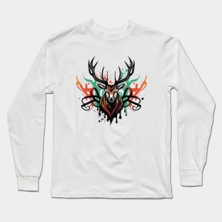 Graffiti Paint Stag Creative Inspiration Long Sleeve T-Shirt